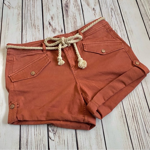 Free People dusty rose shorts with rope belt and rose gold hardware - Picture 2 of 6